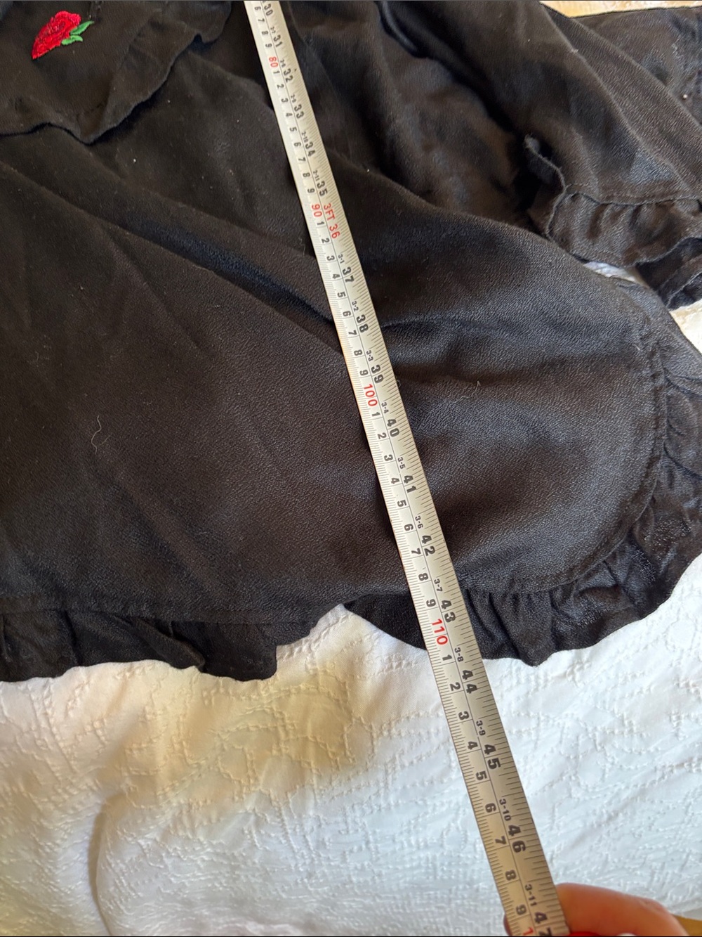 Lucky 13 Black Western Guns and Roses Embroidered Short Sleeve Wrap Dress XS - Picture 11 of 13